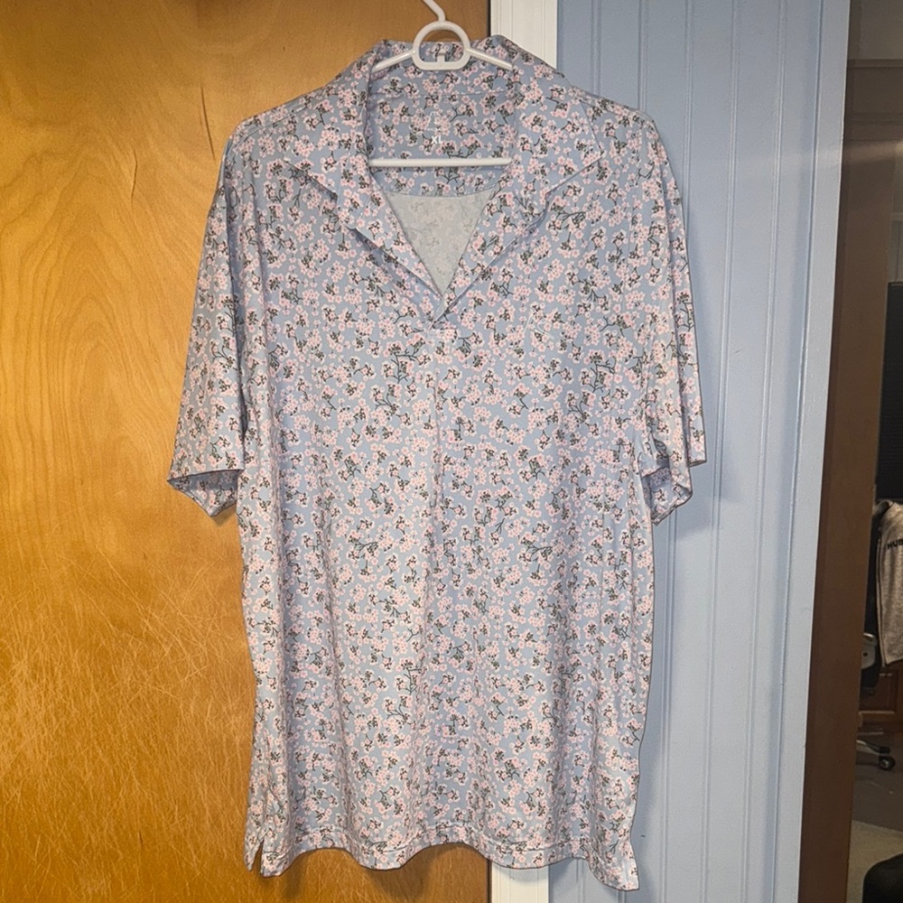 Rhoback Pink and Blue Polo Shirt Casual Comfort - Almost Brand new